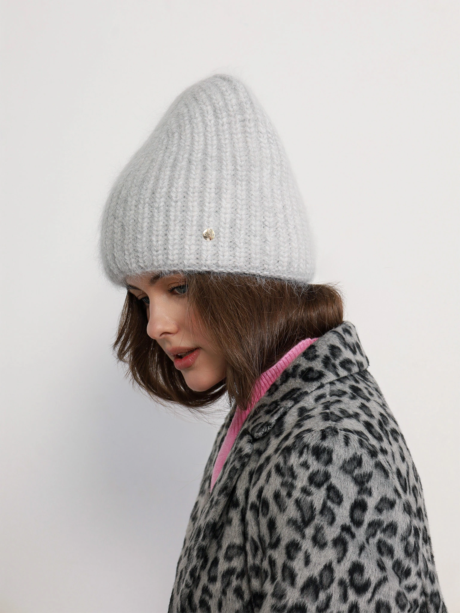 Шапка-бини с люрексом из смесовой шерсти альпаки в ассортименте